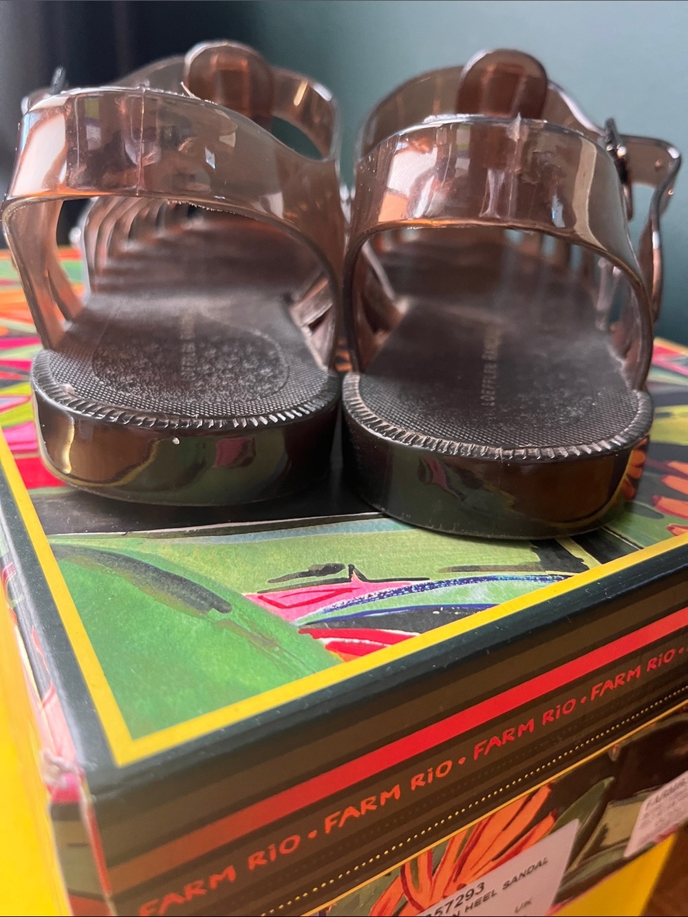 Loeffler Randall Brown Studded Jelly Fisherman Sandals - Picture 8 of 9